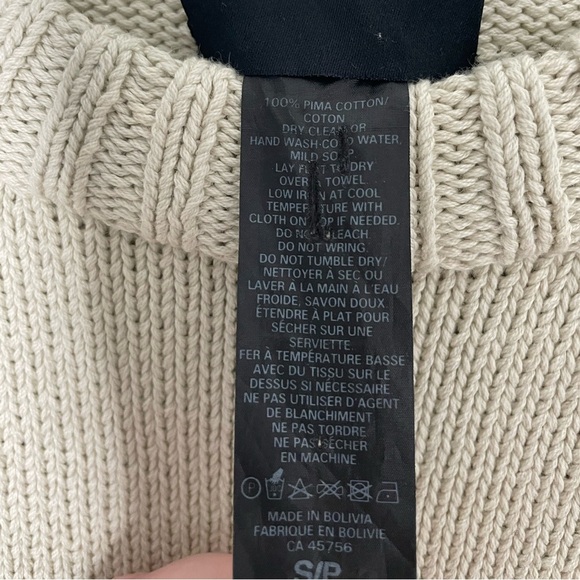 Smythe X Augden Crop Cream Cotton Surf Stripe Sweater. Size Small - Picture 7 of 9